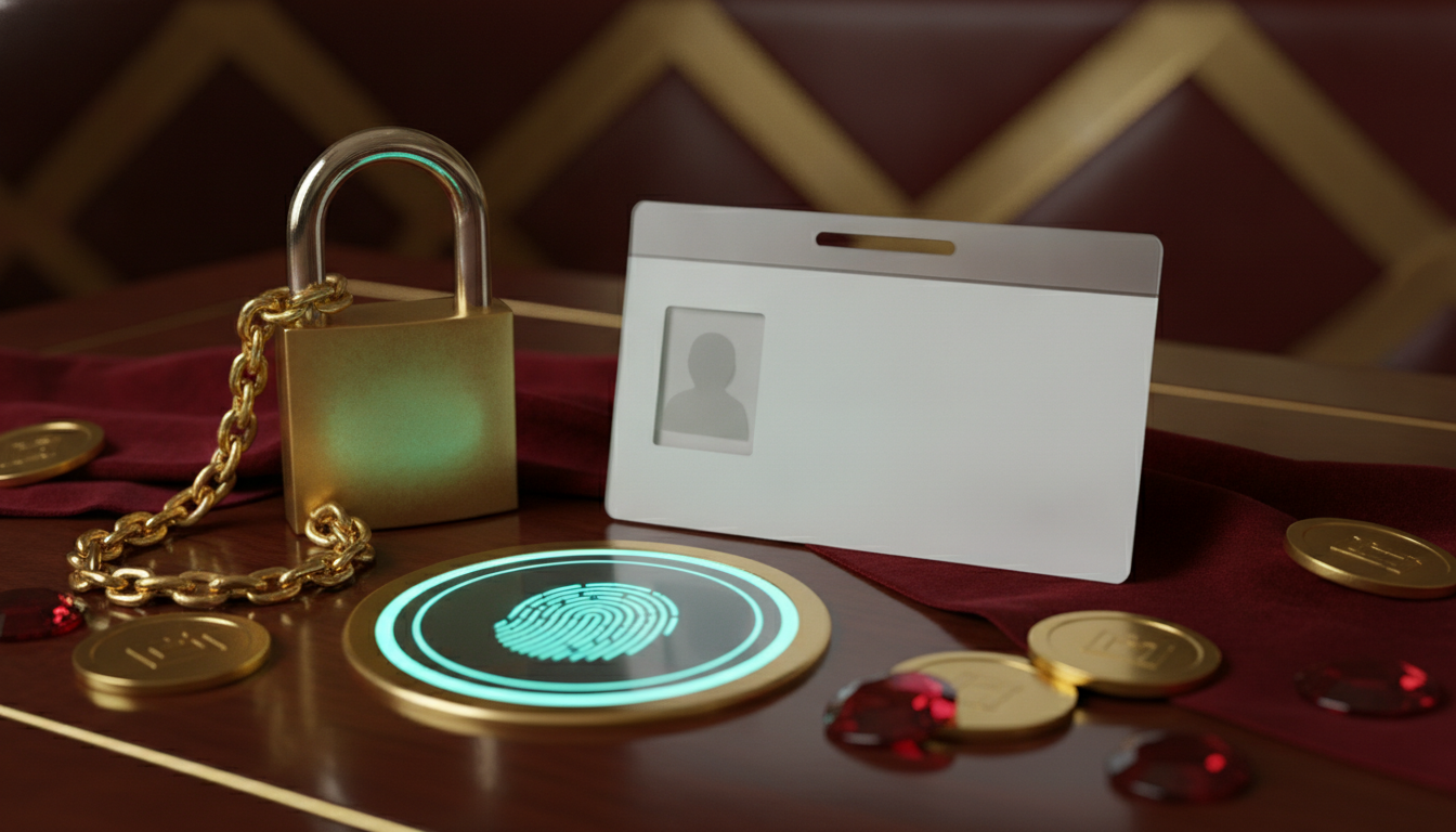 Verified identity documents and secure padlock representing casino KYC verification for withdrawals